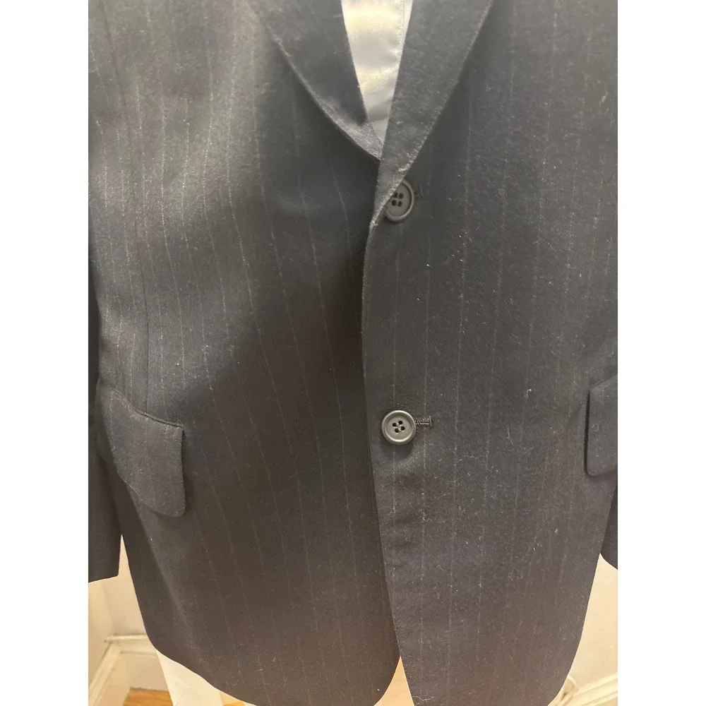 Paul Stuart Southwick Blazer Mens Navy Pinstripe Wool 2 Button Sport Coat sz 38